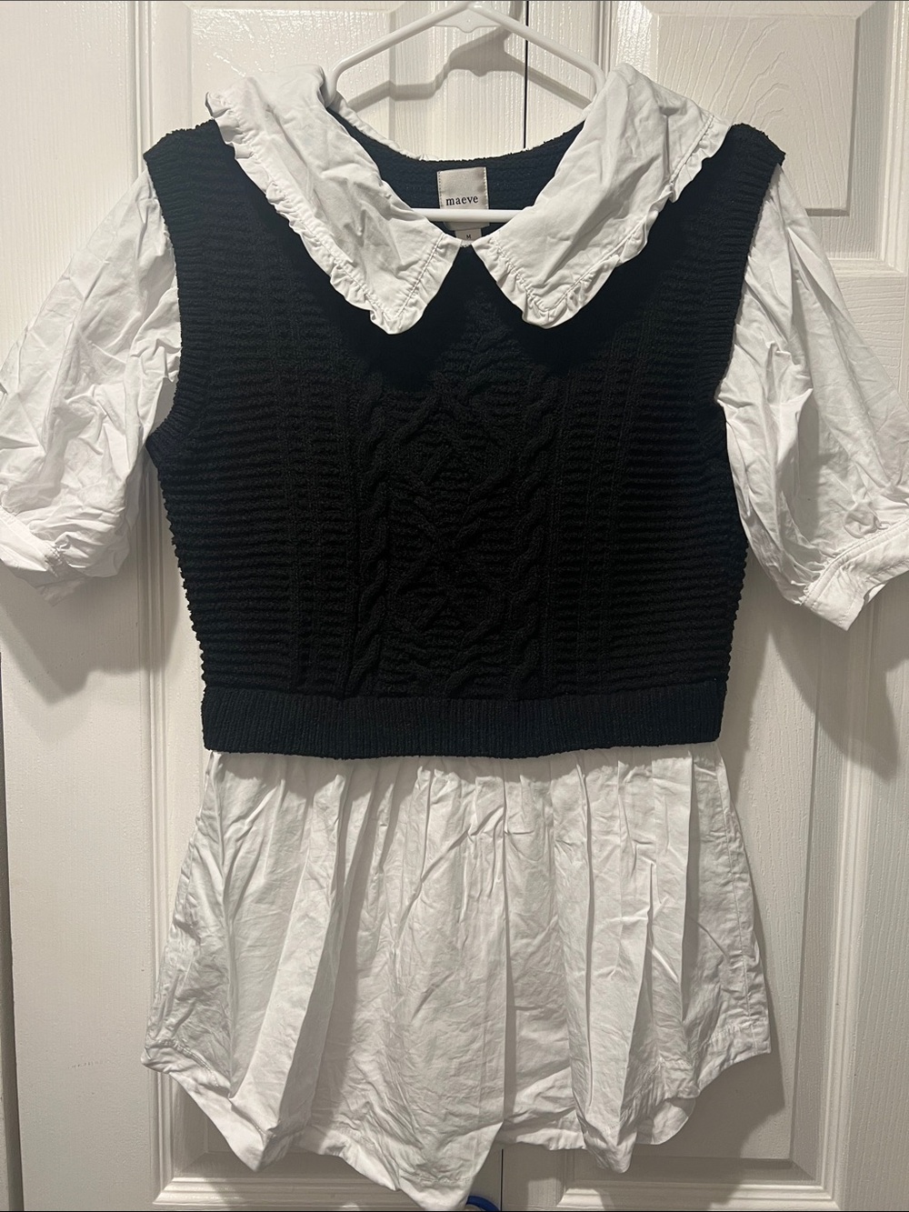 Maeve Peter Pan Collar Twofer Sweater - Picture 4 of 6